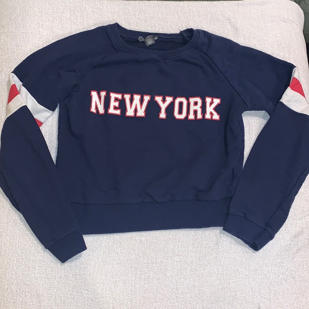 Navy New York Cropped Sweatshirt Sz:11-12 (Girls )